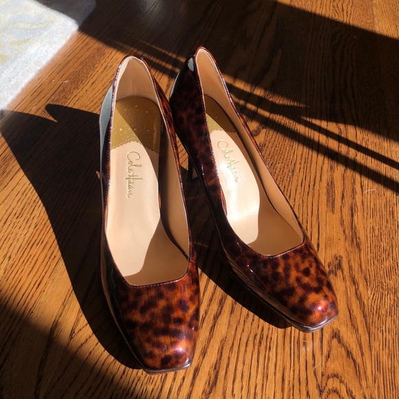 Cole Haan NikeAir Tortoise Shell Patent Heels 7B - Picture 3 of 10
